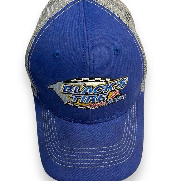 Black's Tire Triple Crown MAX Hat Baseball Cap Men's Blue Adjustable Mesh FLAWS - Picture 1 of 12